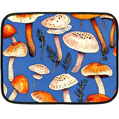 Tiny And Delicate Animal Crossing Mushrooms One Side Fleece Blanket (mini) by GardenOfOphir