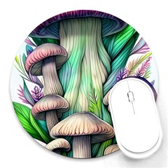 Woodsy Mushroom Round Mousepad by GardenOfOphir