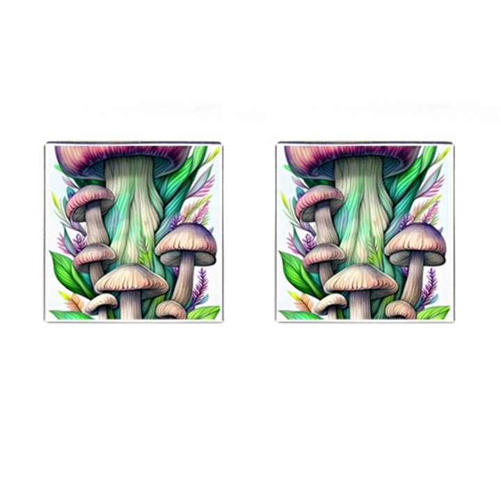 Woodsy Mushroom Cufflinks (Square)