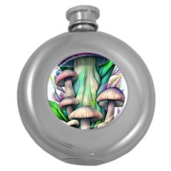 Woodsy Mushroom Round Hip Flask (5 Oz) by GardenOfOphir