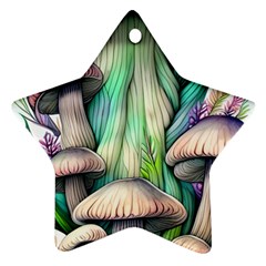 Woodsy Mushroom Star Ornament (two Sides) by GardenOfOphir