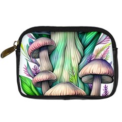 Woodsy Mushroom Digital Camera Leather Case by GardenOfOphir