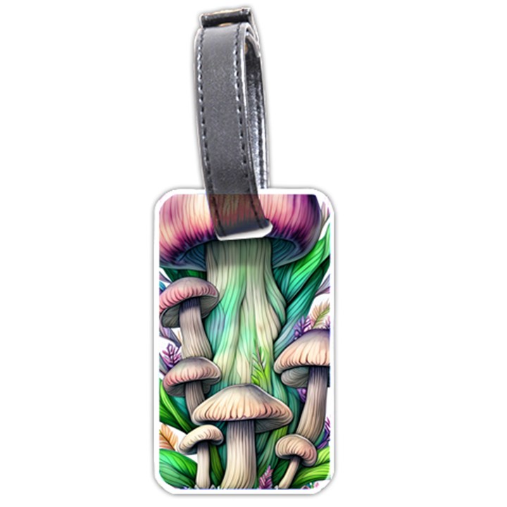 Woodsy Mushroom Luggage Tag (one side)