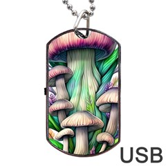 Woodsy Mushroom Dog Tag Usb Flash (one Side) by GardenOfOphir