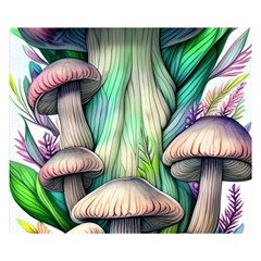 Woodsy Mushroom Premium Plush Fleece Blanket (small) by GardenOfOphir