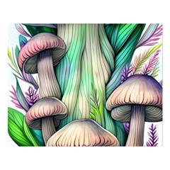 Woodsy Mushroom Premium Plush Fleece Blanket (large) by GardenOfOphir