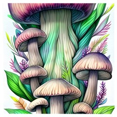 Woodsy Mushroom Wooden Puzzle Square by GardenOfOphir