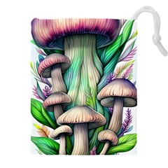 Woodsy Mushroom Drawstring Pouch (4xl) by GardenOfOphir