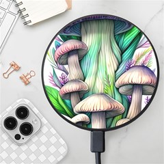 Woodsy Mushroom Wireless Fast Charger(black) by GardenOfOphir