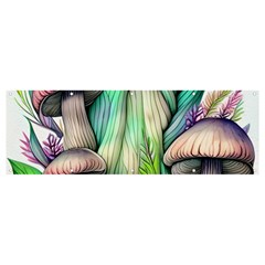 Woodsy Mushroom Banner And Sign 12  X 4  by GardenOfOphir