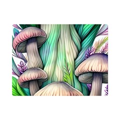 Woodsy Mushroom One Side Premium Plush Fleece Blanket (mini) by GardenOfOphir