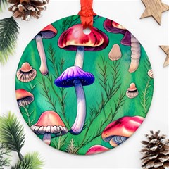 Foresty Mushroom Ornament (round) by GardenOfOphir