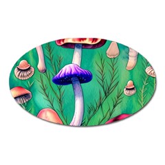 Foresty Mushroom Oval Magnet by GardenOfOphir