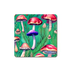 Foresty Mushroom Square Magnet by GardenOfOphir