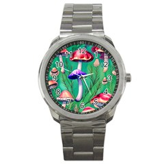 Foresty Mushroom Sport Metal Watch by GardenOfOphir