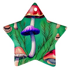 Foresty Mushroom Star Ornament (two Sides) by GardenOfOphir