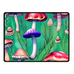 Foresty Mushroom Fleece Blanket (small) by GardenOfOphir