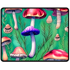 Foresty Mushroom Fleece Blanket (medium) by GardenOfOphir