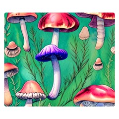 Foresty Mushroom Premium Plush Fleece Blanket (small) by GardenOfOphir