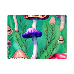 Foresty Mushroom One Side Premium Plush Fleece Blanket (mini) by GardenOfOphir