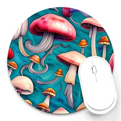 Witchy Mushroom Round Mousepad by GardenOfOphir