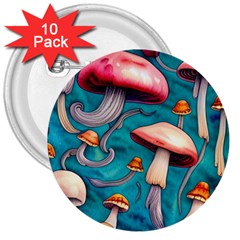 Witchy Mushroom 3  Buttons (10 Pack)  by GardenOfOphir