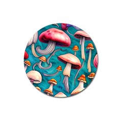 Witchy Mushroom Magnet 3  (round) by GardenOfOphir