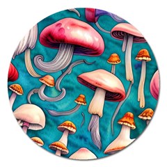 Witchy Mushroom Magnet 5  (round) by GardenOfOphir