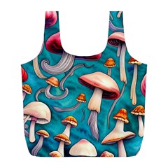 Witchy Mushroom Full Print Recycle Bag (l) by GardenOfOphir