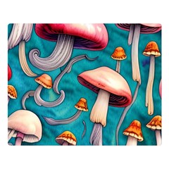 Witchy Mushroom Premium Plush Fleece Blanket (large) by GardenOfOphir