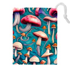 Witchy Mushroom Drawstring Pouch (5xl) by GardenOfOphir