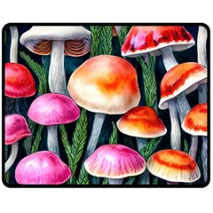 Goblincore Mushroom Fleece Blanket (medium) by GardenOfOphir