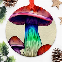 Tiny Mushroom Ornament (round) by GardenOfOphir