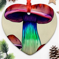 Tiny Mushroom Ornament (heart) by GardenOfOphir