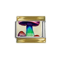 Tiny Mushroom Gold Trim Italian Charm (9mm) by GardenOfOphir