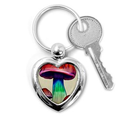 Tiny Mushroom Key Chain (heart) by GardenOfOphir