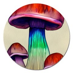 Tiny Mushroom Magnet 5  (round) by GardenOfOphir