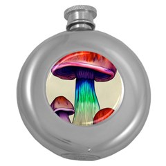 Tiny Mushroom Round Hip Flask (5 Oz) by GardenOfOphir