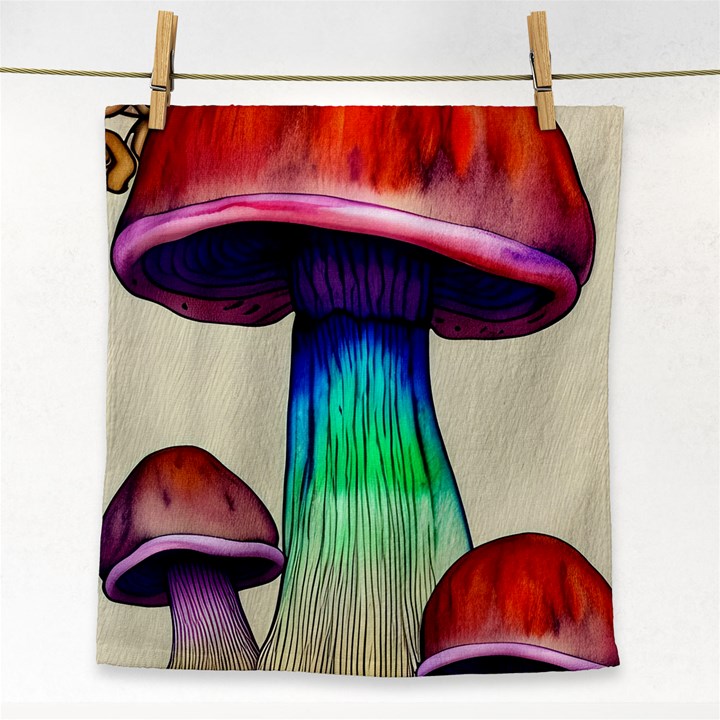 Tiny Mushroom Face Towel