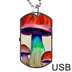 Tiny Mushroom Dog Tag Usb Flash (one Side) by GardenOfOphir