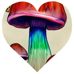 Tiny Mushroom Wooden Puzzle Heart by GardenOfOphir