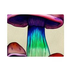 Tiny Mushroom One Side Premium Plush Fleece Blanket (mini) by GardenOfOphir