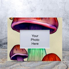 Tiny Mushroom White Tabletop Photo Frame 4 x6  by GardenOfOphir