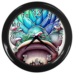 Mushrooms Nature s Little Wonders Wall Clock (black) by GardenOfOphir