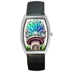 Mushrooms Nature s Little Wonders Barrel Style Metal Watch by GardenOfOphir