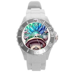 Mushrooms Nature s Little Wonders Round Plastic Sport Watch (l) by GardenOfOphir