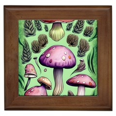 Witchy Forest Mushroom Framed Tile by GardenOfOphir