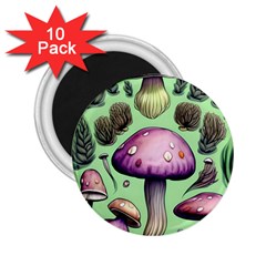 Witchy Forest Mushroom 2 25  Magnets (10 Pack)  by GardenOfOphir