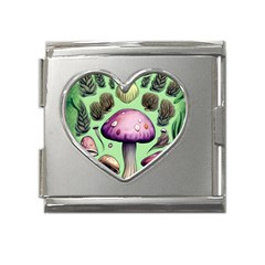 Witchy Forest Mushroom Mega Link Heart Italian Charm (18mm) by GardenOfOphir