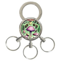 Witchy Forest Mushroom 3-ring Key Chain by GardenOfOphir